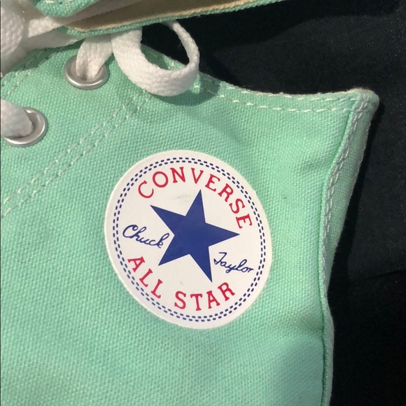 🚫🚫SOLD🚫🚫 NWOT HIGH TOP MINT GREEN HIGH TOP CONVERSE🔥🔥 - Picture 4 of 7